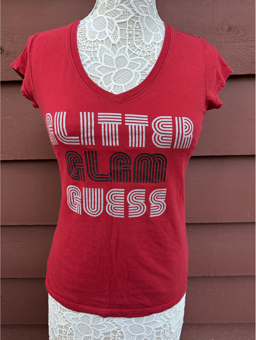 Guess "Glitter Glam Guess" Graphic Tee